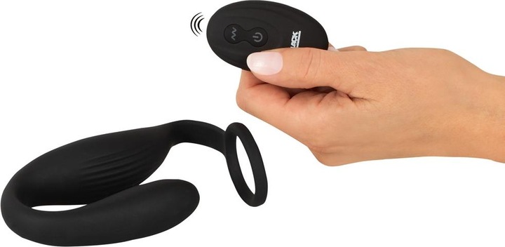 Actual product image Black Velvets Cock ring with RC butt plug (2.60 cm)