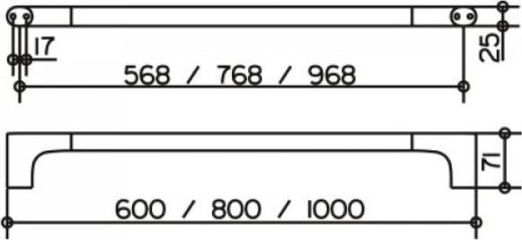 Produktbild Keuco Badetuchhalter Edition 400 80 cm chrom 11501