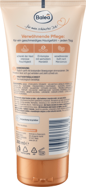 Immagine prodotto dm Balea Crema di olio Lozione per il corpo Olio di mandorle (Crema corpo, Olio corpo, 200 ml)