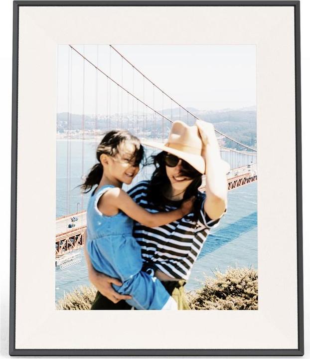 Aura Frames Photoframe - Aspen - Ink with Paper Mat (12", 1600 x 1200 pixels)