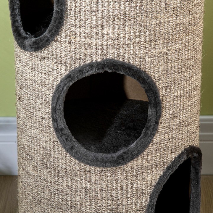 Immagine prodotto PawHut Cestino per grattini con 3 vani (70 cm, Grigio)