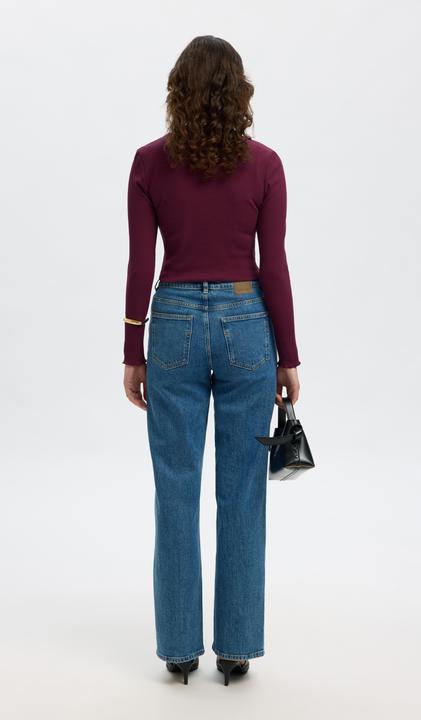 Produktbild Selected Geripptes Oberteil mit langen Ärmeln (S)