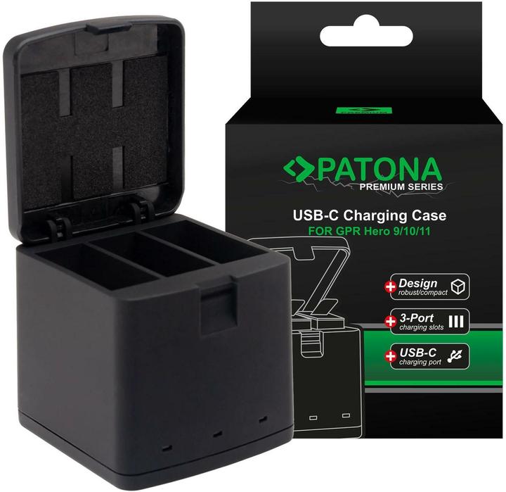 Produktbild Patona Batteries Replacement Triple Charger USB (Hero 10, GoPro Hero 9, Hero 12, Hero 11)
