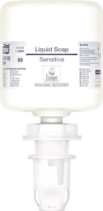 Actual product image Tork Mini Vloeibare Handzeep voor de gevoelige huid S5 Allergievriendelijk 8 x 525 ml 425702 (Liquid soap, 525 ml)