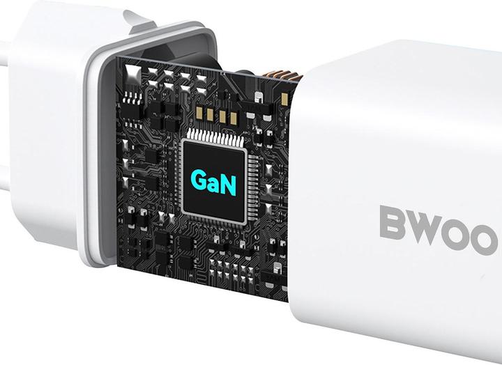 Actual product image Bwoo GaN 30W Wall Charger USB-C port with C-C 60W cable (30 W)