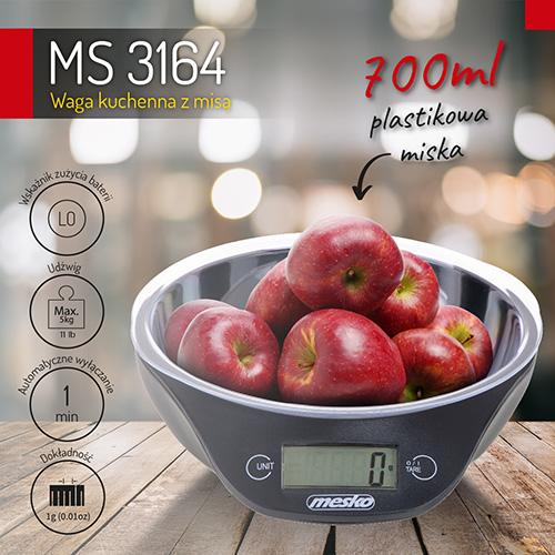 Image du produit Adler MS 3164 Balance de cuisine Plan de travail rond Balance de cuisine électronique