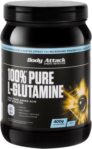 Actual product image Body Attack 100% Pure L-Glutamine (400g can) (1 Piece, 400 g)