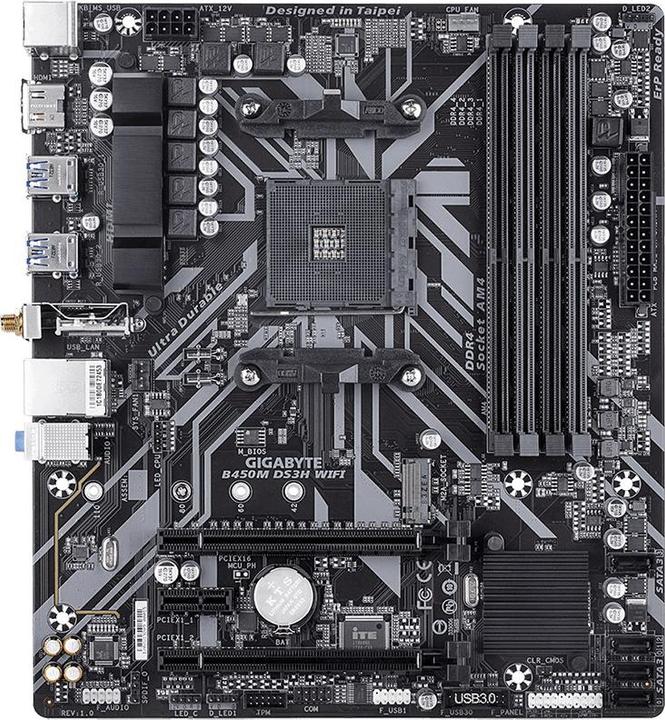 Actual product image Gigabyte MB GBT AMD AM4 B450M DS3H WIFI (AM4, AMD B450, mATX)