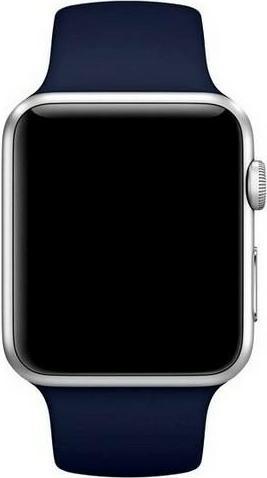 Productafbeelding pasek Silicium Apple Watch 42/44/ 45 mm niebieski/navy (Roestvrij staal)