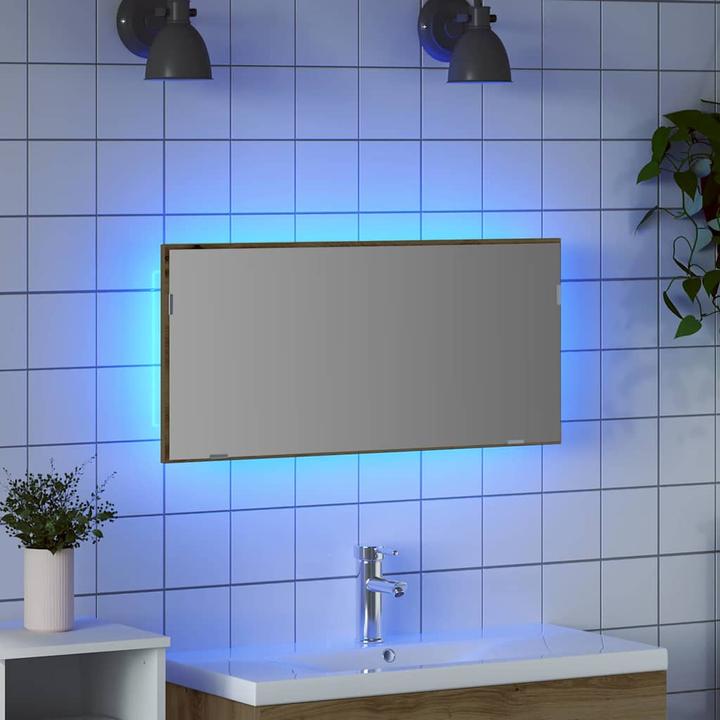 Produktbild vidaXL Spiegelschrank mit LED-Leuchte Artisan Eiche 80x37 cm (80 x 8.5 x 37 cm)