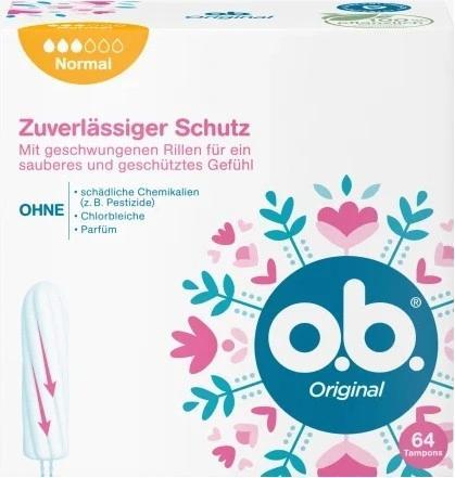 Immagine prodotto o.b. Original, assorbenti normali, igienici, 64 pezzi