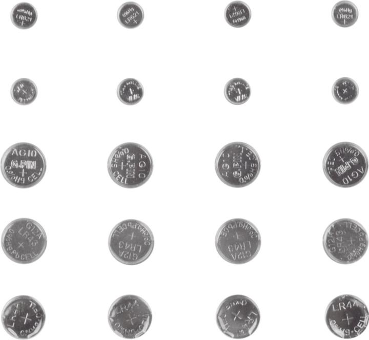 Benson Set di batterie a bottone al litio, 20 pezzi, 5 tipi (20 pz., A10, 4LR44, AG4, AG12, AG1)