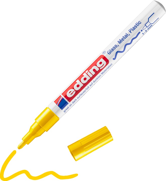 Actual product image Edding 751 Gloss paint marker (Yellow, 1 mm, 1 x)