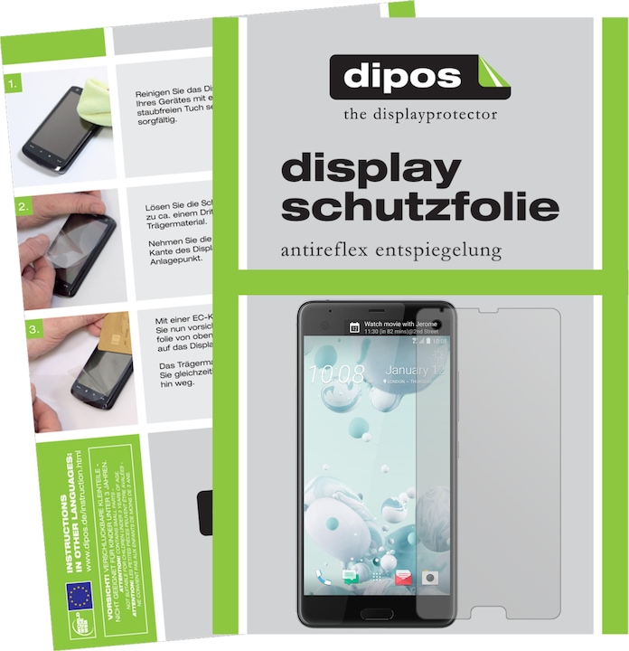 Actual product image Dipos Screen Protector Anti-Glare (2 Piece, HTC U Ultra)