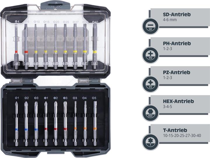 Actual product image Helpmate Bitsatz extra lang, 18-teilig