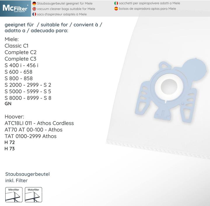 Produktbild Mc Filter MSM 10 Staubsaugerbeutel (20 Stück) (20 x)