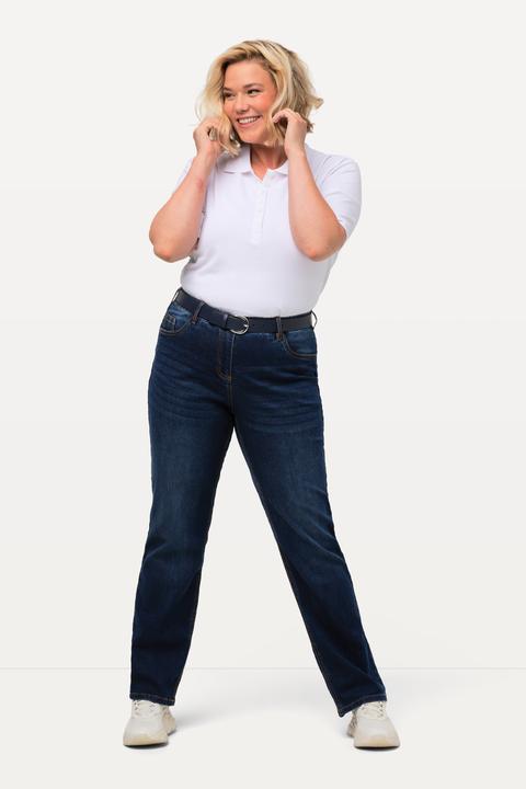 Immagine prodotto Ulla Popken Jeans modello Mandy di tessuto elasticizzato con taglio dritto a cinque tasche e cintura elastica (52)