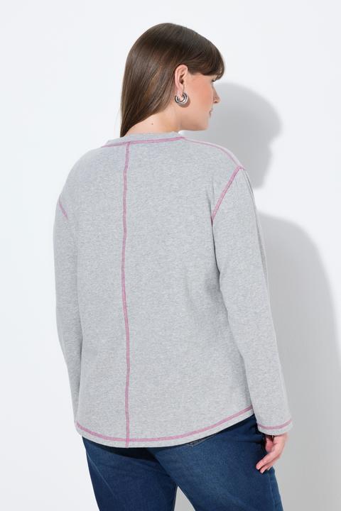 Produktbild Ulla Popken Sweatshirt, Love, A-Linie, V-Ausschnitt, Langarm (46, 48)