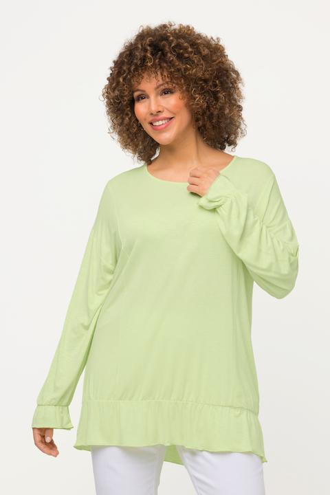 Immagine prodotto Ulla Popken Maglia dal taglio oversize con volant, scollo a girocollo e maniche lunghe (46, 48)