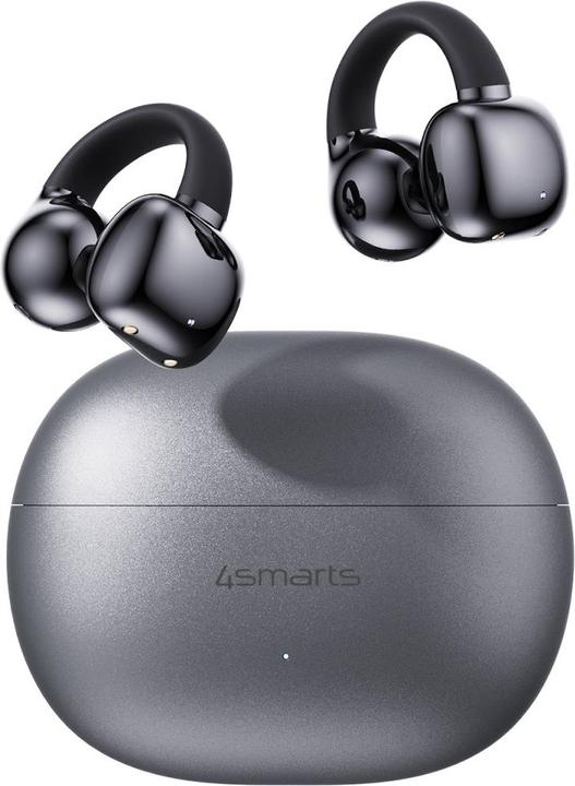 Produktbild 4smarts Open-Ear-Kopfhörer SkyBuds Clip Grau, Detailfarbe: Grau (NC, 6 h, Kabellos)