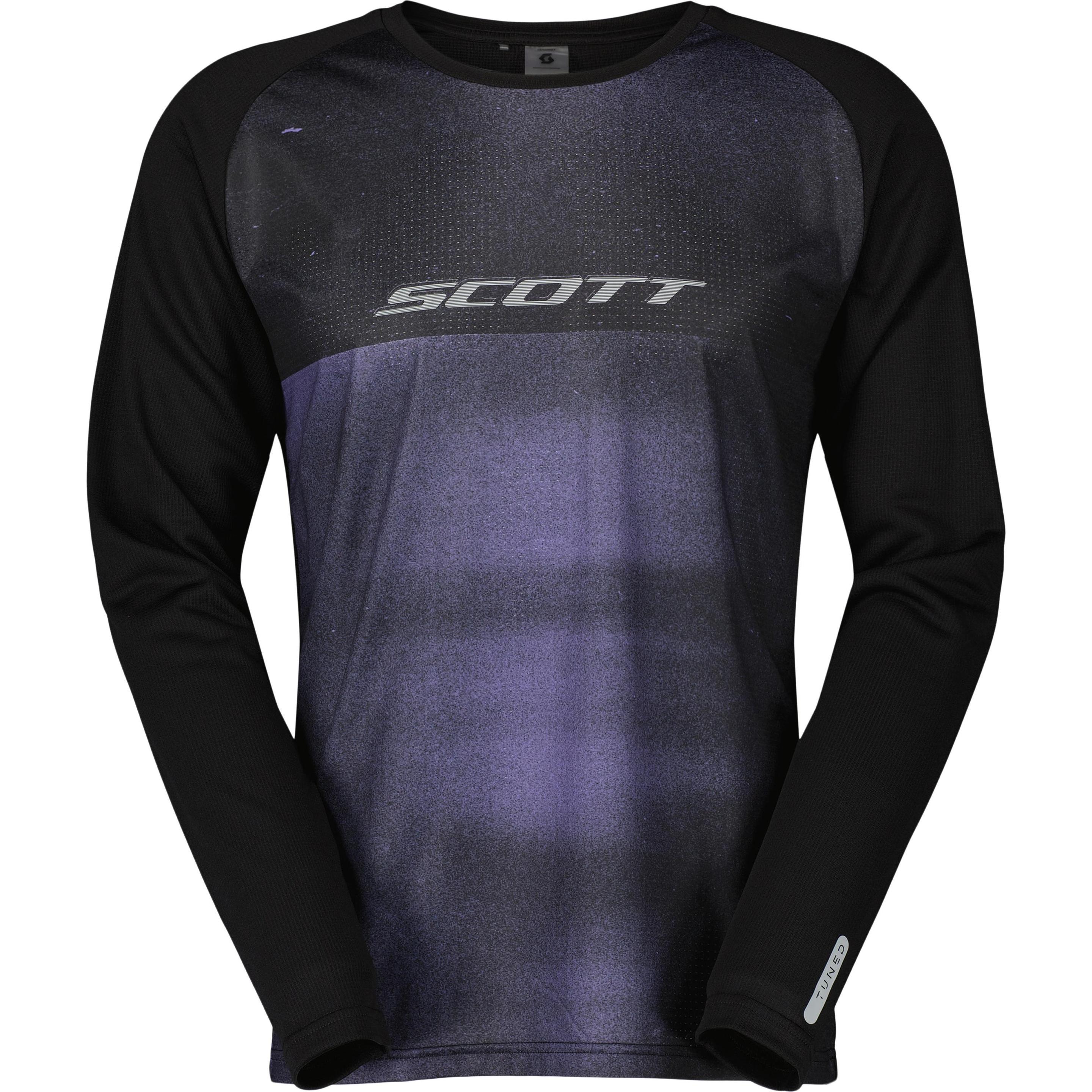 Scott Sports, Herren, Velotrikot, Tee Trail Tuned L/S (M), Schwarz, M