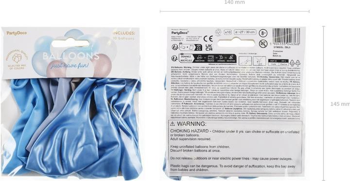 Produktbild Partydeco Ballons latex - Mix Bleu (10 x)
