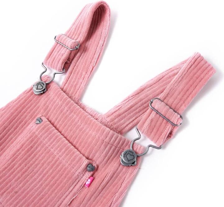 Actual product image VidaXL Children's dungaree dress corduroy light pink 92,Material: 58 % cotton (92)