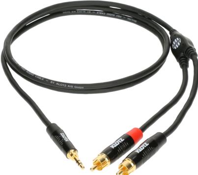 Actual product image Klotz Cable jack 3.5 mm - RCA (Cinch) x2 1.5 m black (1.50 m)