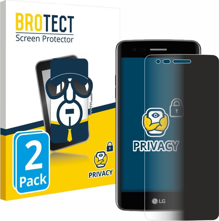 Actual product image BROTECT Anti-spy privacy film Blue light protection film (2 Piece, LG K8 2017)