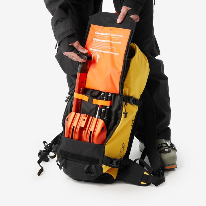 Immagine prodotto Wedze Zaino Roll Top Strong Freeride 30 L per sci/snowboard - Giallo (30 l)