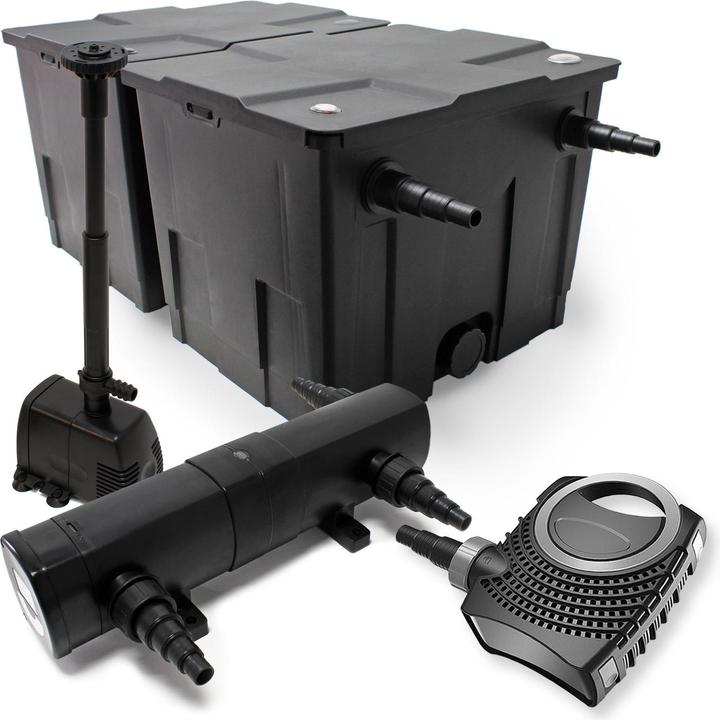 Wiltec Set: Teichfilter 60000l Eco 80W Pumpe 36W UVC Klärer Springbrunnen 437