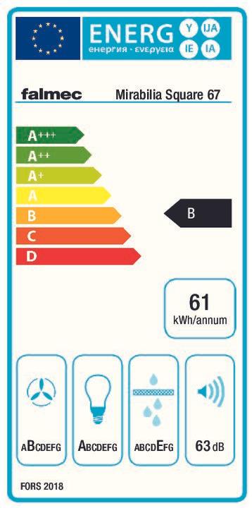Energie-Label Falmec MIRABILIA S 67 (Inselhaube)