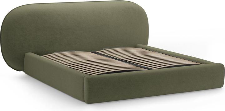 Actual product image Micadoni Storage Bed With Headboard, "Ovalo", Green, 234x270x96 Made in Europe (180 x 200 cm)