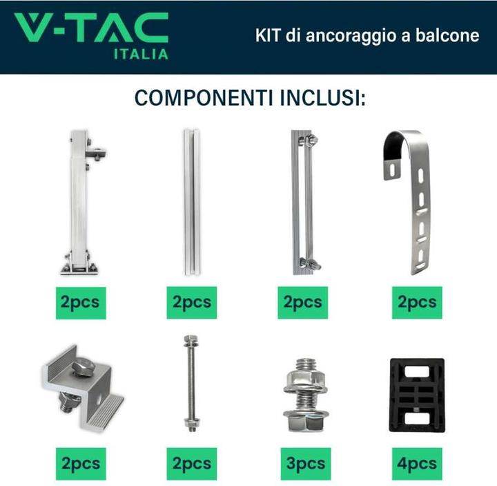 Produktbild V-TAC Balkon Halterung für 1 PhotovoltaikPanel