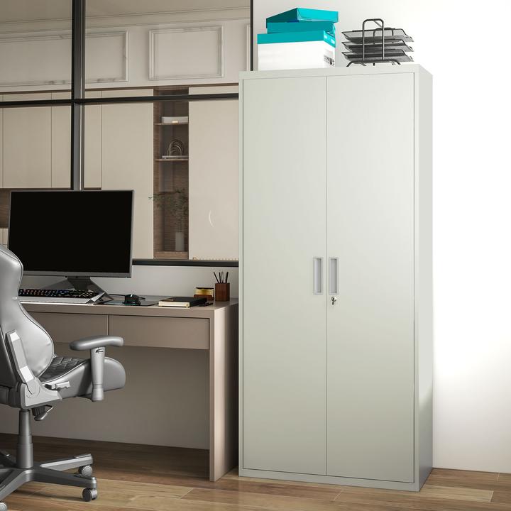 Actual product image Homcom Aktenschrank Stahl Weiss (80 x 40 x 180 cm)