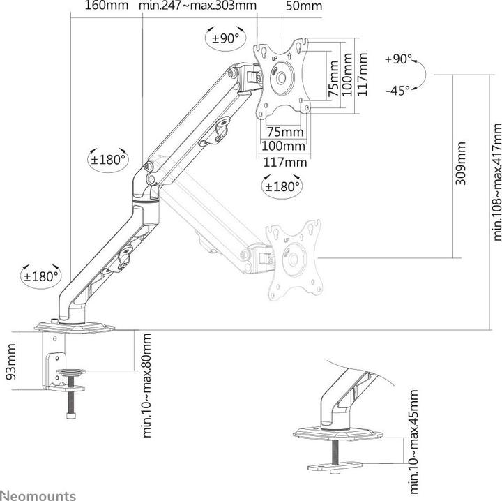 Image du produit Neomounts Support de table Full Motion (Tables, 27", 7 kg)