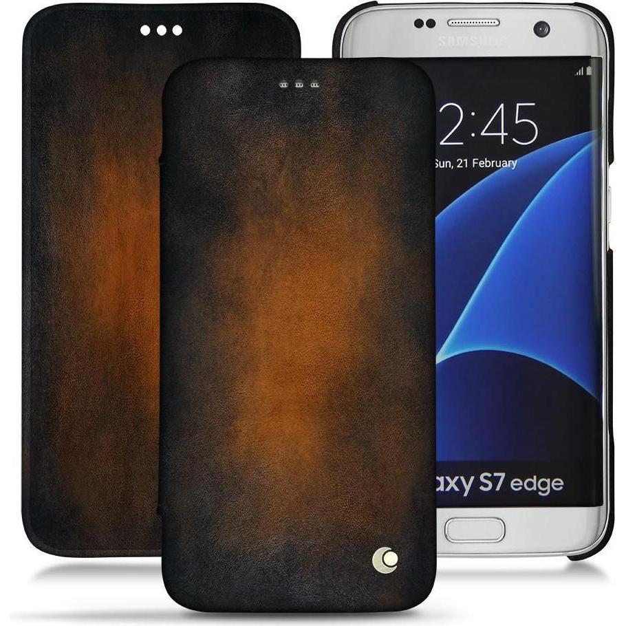 Noreve Lederschutzhülle horizontal (Samsung Galaxy S7 Edge), Smartphone Hülle, Braun