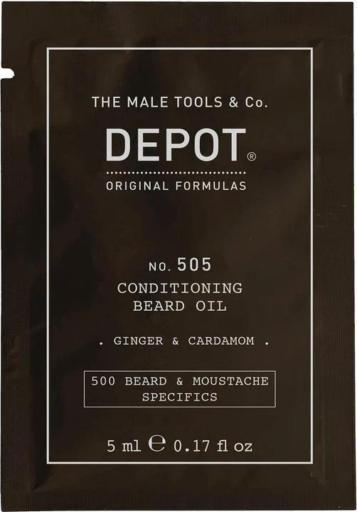 Depot Huile à barbe No 505 - Gingembre et cardamome pour brillance et douceur, 5 Ml (5 ml)