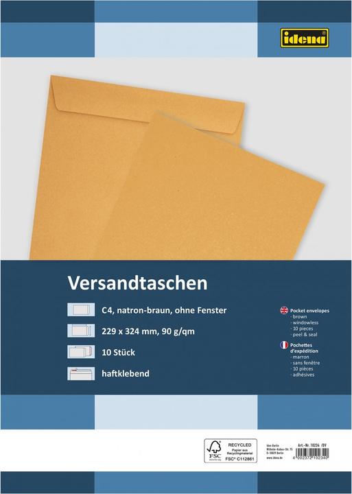 Produktbild Idena VT C4 braun 90g 10er hk o.F. FSC-Rec (10 x)