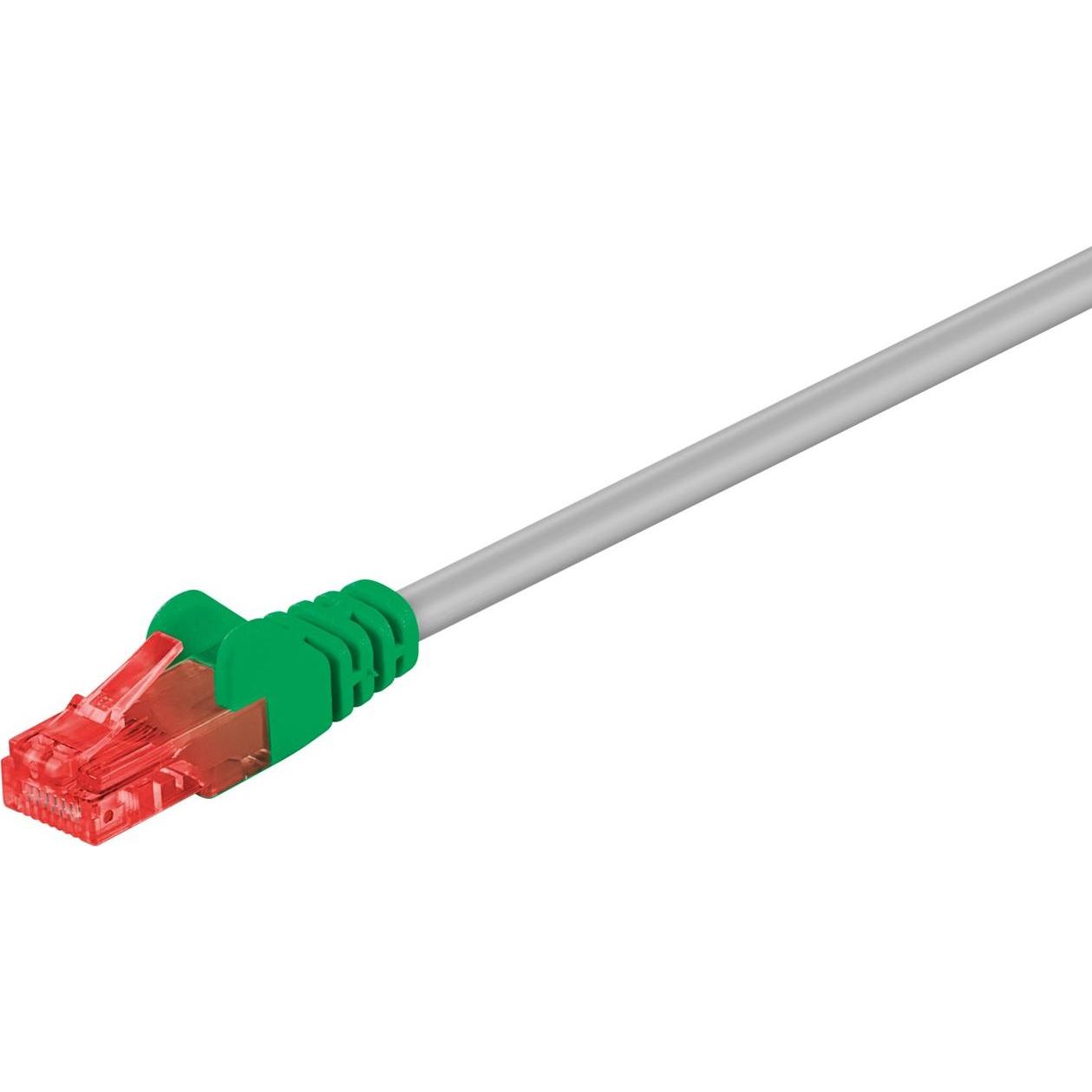 Goobay CAT 6 Crossover-Patchkabel, U/UTP, Grau, Grün, Grau-Grün, 2 m (U/UTP, CAT6, 2 m), Netzwerkkabel