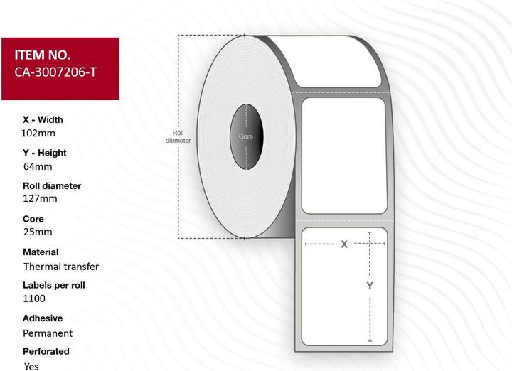 Capture Label 102 x 64mm Core 25mm