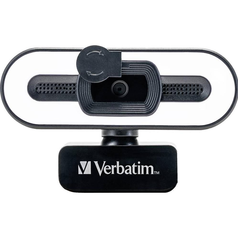 Thumbnail - Verbatim Webcam mit Mikro+Licht AWC-02 1080p Autof (2 Mpx), Webcam, Schwarz