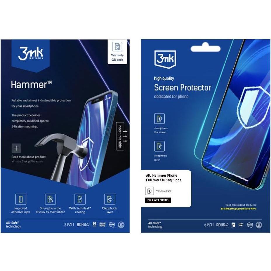 Thumbnail - 3MK All-In-One Hammer Phone mokry montaż 5 szt., Weiteres Smartphone Zubehör