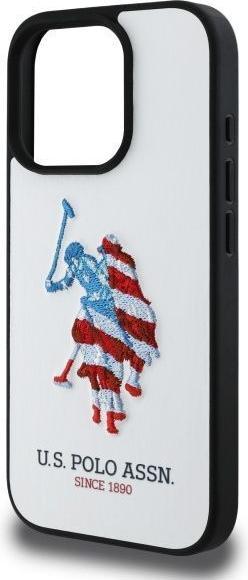 Actual product image U.S. Polo US Polo USHCP15XPUSH iPhone 15 Pro Max 6.7 white/white Leather Big DH American Flag (Apple iPhone 15 Pro Max)