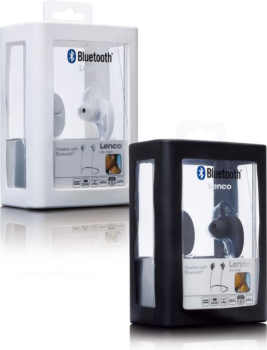 Produktbild Lenco EPB-015 im Ohr Binaural Bluetooth Weiss Mobiles Headset (4 h, Kabellos)