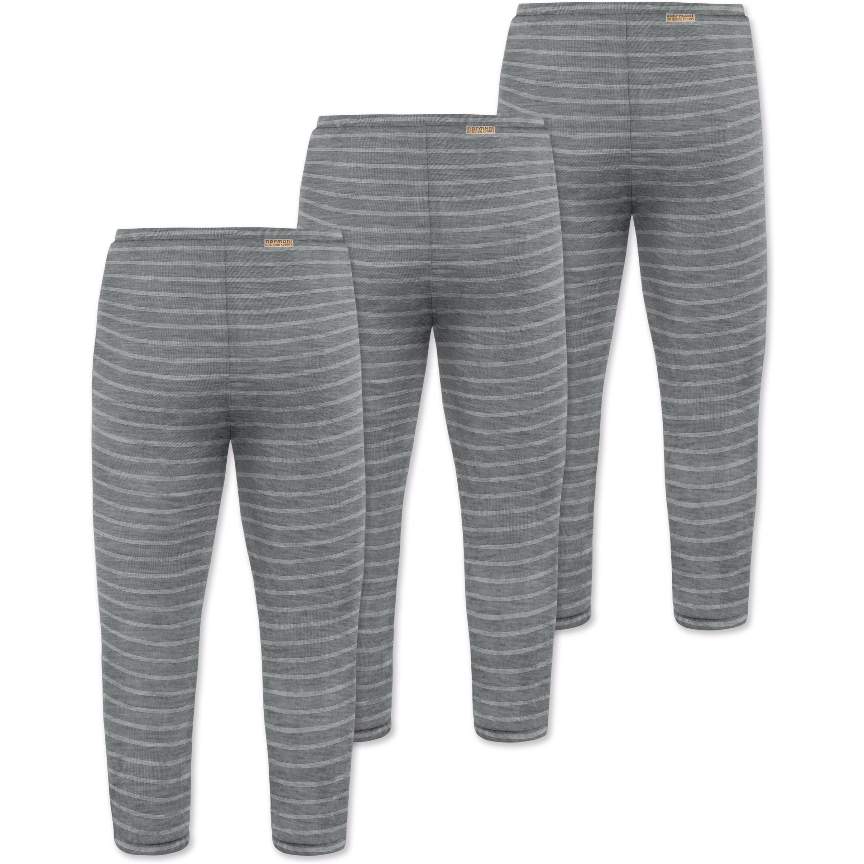 Thumbnail - Normani, Herren, Hosen, 3er Pack Baby Merino Hose mit Füssen - 9541, Grau, (56)
