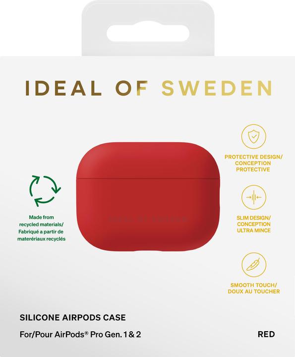 Produktbild iDeal Of Sweden Airpods Pro laadimiskarbiümbris (1/2 gen), silikoon, punane