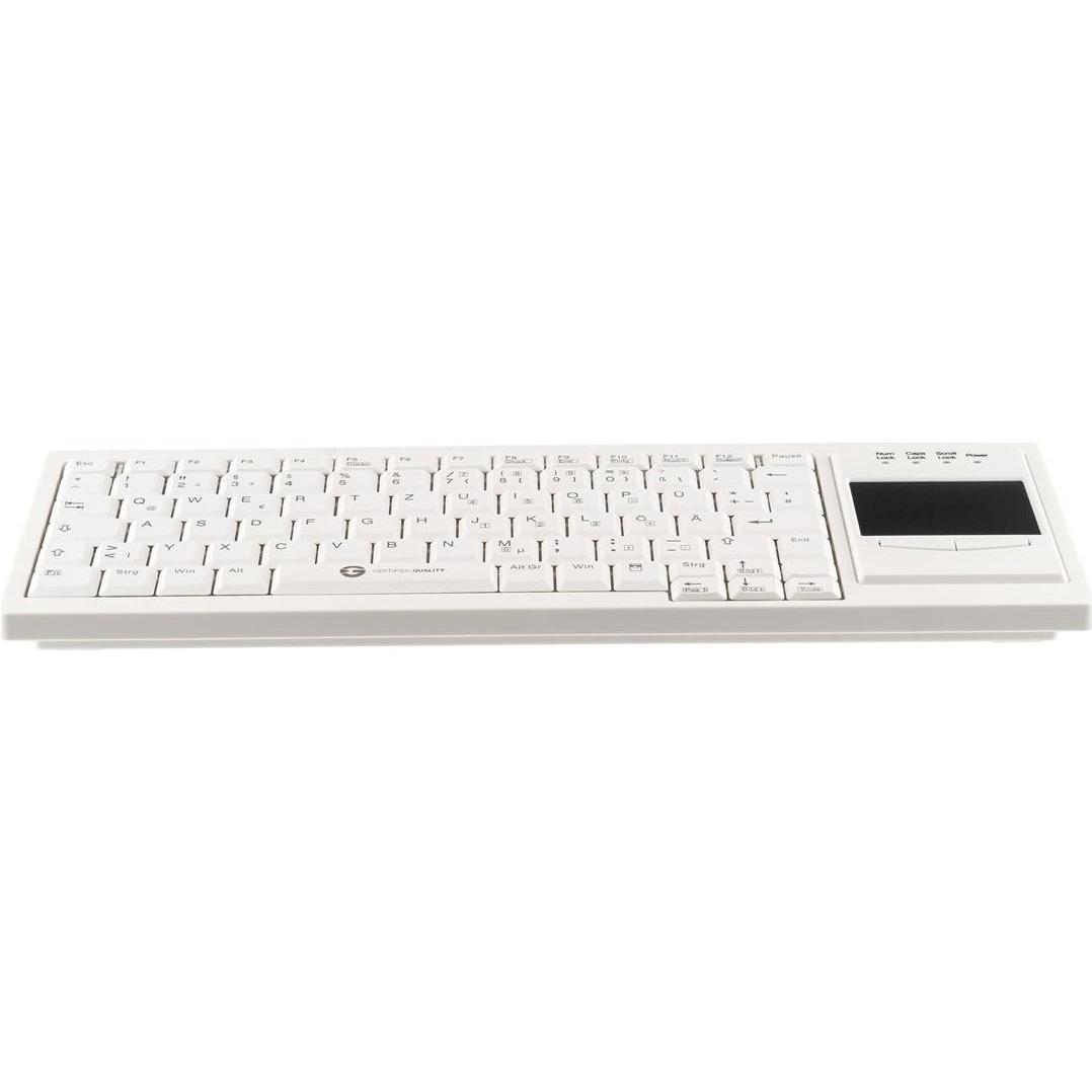 Gett Cleantype Xtra Touch Tastatur mit Touchpad USB Farbe weiss Layout DE (DE, Kabelgebunden), Tastatur, Weiss