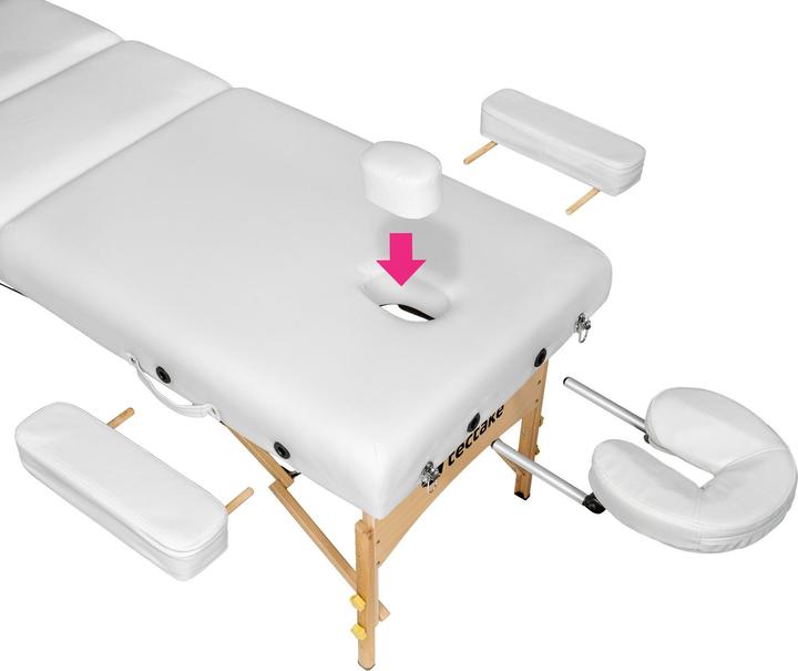 Produktbild tectake 3 Zonen Massageliege-Set Somwang mit 7,5cm Polsterung, Rollen und Holzgestell