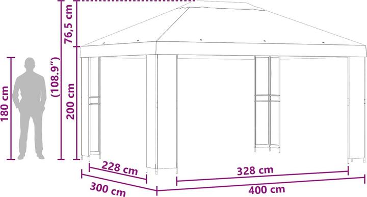 Immagine prodotto vidaXL Pavillon (400 cm, 300 cm)